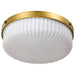 Flush Mount Nuvo 60-8668 Solara - Flush Mount - Natural Brass Finish - Frosted Ribbed Glass Nuvo