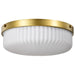 Flush Mount Nuvo 60-8668 Solara - Flush Mount - Natural Brass Finish - Frosted Ribbed Glass Nuvo