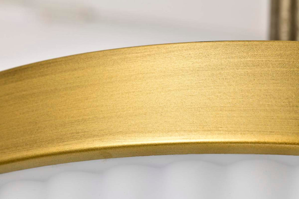 Flush Mount Nuvo 60-8668 Solara - Flush Mount - Natural Brass Finish - Frosted Ribbed Glass Nuvo