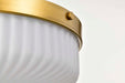Flush Mount Nuvo 60-8668 Solara - Flush Mount - Natural Brass Finish - Frosted Ribbed Glass Nuvo