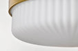 Flush Mount Nuvo 60-8668 Solara - Flush Mount - Natural Brass Finish - Frosted Ribbed Glass Nuvo
