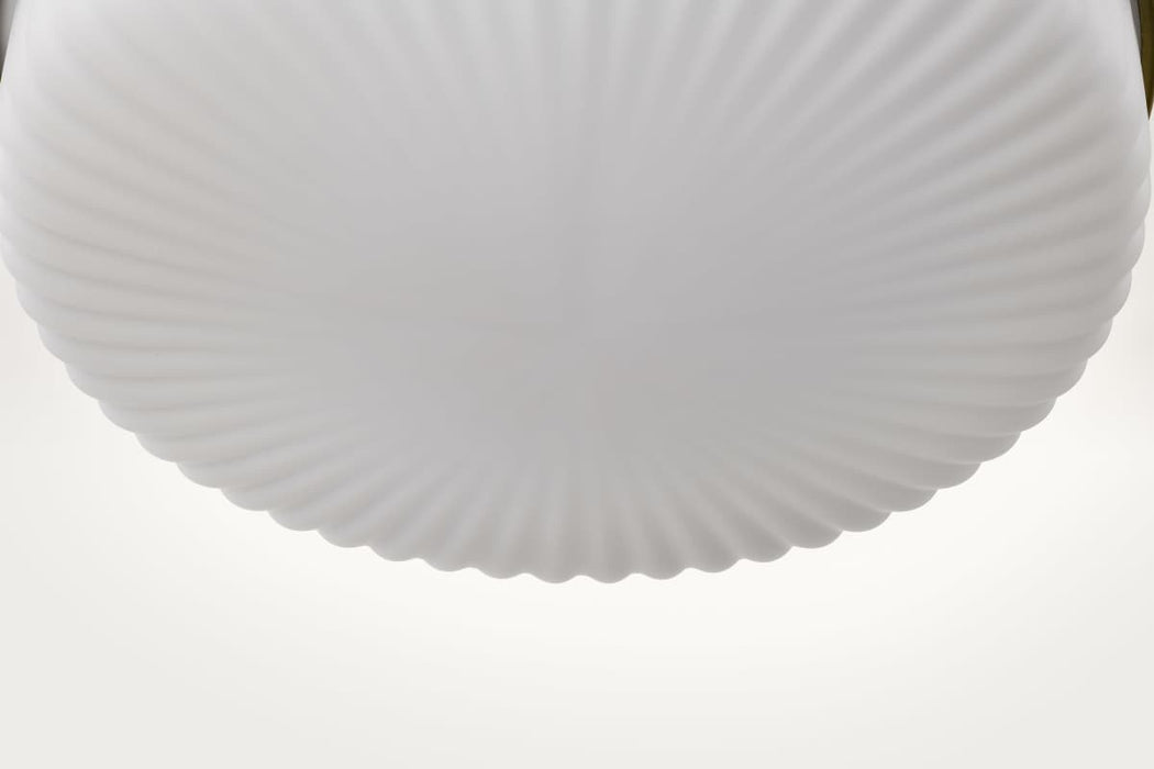 Flush Mount Nuvo 60-8668 Solara - Flush Mount - Natural Brass Finish - Frosted Ribbed Glass Nuvo