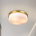 Flush Mount Nuvo 60-8668 Solara - Flush Mount - Natural Brass Finish - Frosted Ribbed Glass Nuvo