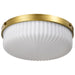 Flush Mount Nuvo 60-8668 Solara - Flush Mount - Natural Brass Finish - Frosted Ribbed Glass Nuvo