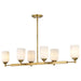 Island Pendant Nuvo 60-8669 Solara - 6 Light Island Pendant - Natural Brass Finish - Frosted Ribbed Glass Nuvo