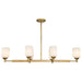 Island Pendant Nuvo 60-8669 Solara - 6 Light Island Pendant - Natural Brass Finish - Frosted Ribbed Glass Nuvo