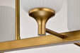 Island Pendant Nuvo 60-8669 Solara - 6 Light Island Pendant - Natural Brass Finish - Frosted Ribbed Glass Nuvo