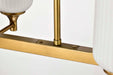 Island Pendant Nuvo 60-8669 Solara - 6 Light Island Pendant - Natural Brass Finish - Frosted Ribbed Glass Nuvo