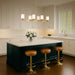 Island Pendant Nuvo 60-8669 Solara - 6 Light Island Pendant - Natural Brass Finish - Frosted Ribbed Glass Nuvo