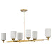 Island Pendant Nuvo 60-8669 Solara - 6 Light Island Pendant - Natural Brass Finish - Frosted Ribbed Glass Nuvo