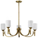 Chandelier Nuvo 60-8670 Solara - 5 Light Chandelier - Natural Brass Finish - Frosted Ribbed Glass Nuvo