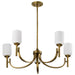 Chandelier Nuvo 60-8670 Solara - 5 Light Chandelier - Natural Brass Finish - Frosted Ribbed Glass Nuvo