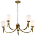 Chandelier Nuvo 60-8670 Solara - 5 Light Chandelier - Natural Brass Finish - Frosted Ribbed Glass Nuvo