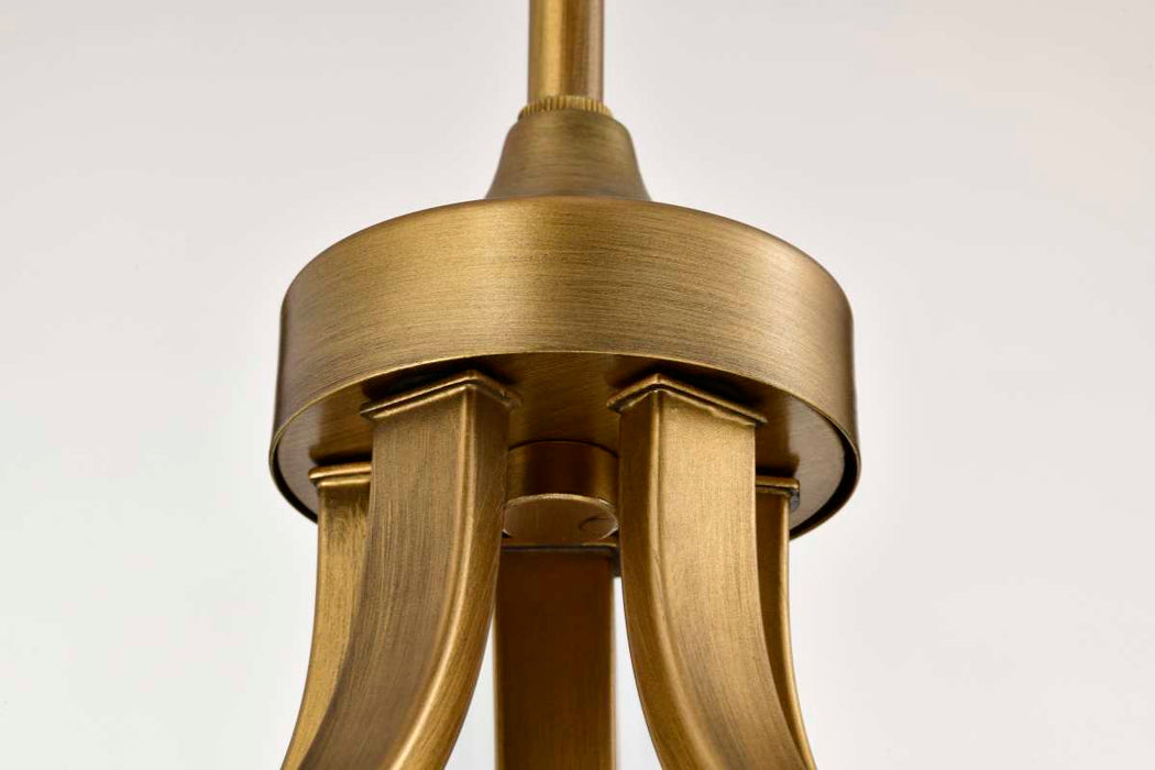 Chandelier Nuvo 60-8670 Solara - 5 Light Chandelier - Natural Brass Finish - Frosted Ribbed Glass Nuvo