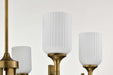 Chandelier Nuvo 60-8670 Solara - 5 Light Chandelier - Natural Brass Finish - Frosted Ribbed Glass Nuvo