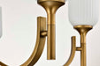 Chandelier Nuvo 60-8670 Solara - 5 Light Chandelier - Natural Brass Finish - Frosted Ribbed Glass Nuvo