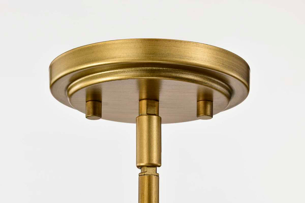 Chandelier Nuvo 60-8670 Solara - 5 Light Chandelier - Natural Brass Finish - Frosted Ribbed Glass Nuvo