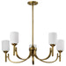Chandelier Nuvo 60-8670 Solara - 5 Light Chandelier - Natural Brass Finish - Frosted Ribbed Glass Nuvo