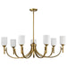 Chandelier Nuvo 60-8671 Solara - 7 Light Chandelier - Natural Brass Finish - Frosted Ribbed Glass Nuvo