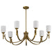 Chandelier Nuvo 60-8671 Solara - 7 Light Chandelier - Natural Brass Finish - Frosted Ribbed Glass Nuvo