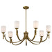 Chandelier Nuvo 60-8671 Solara - 7 Light Chandelier - Natural Brass Finish - Frosted Ribbed Glass Nuvo