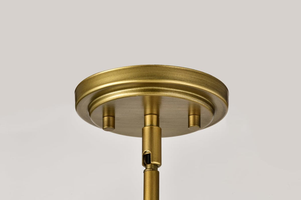 Chandelier Nuvo 60-8671 Solara - 7 Light Chandelier - Natural Brass Finish - Frosted Ribbed Glass Nuvo