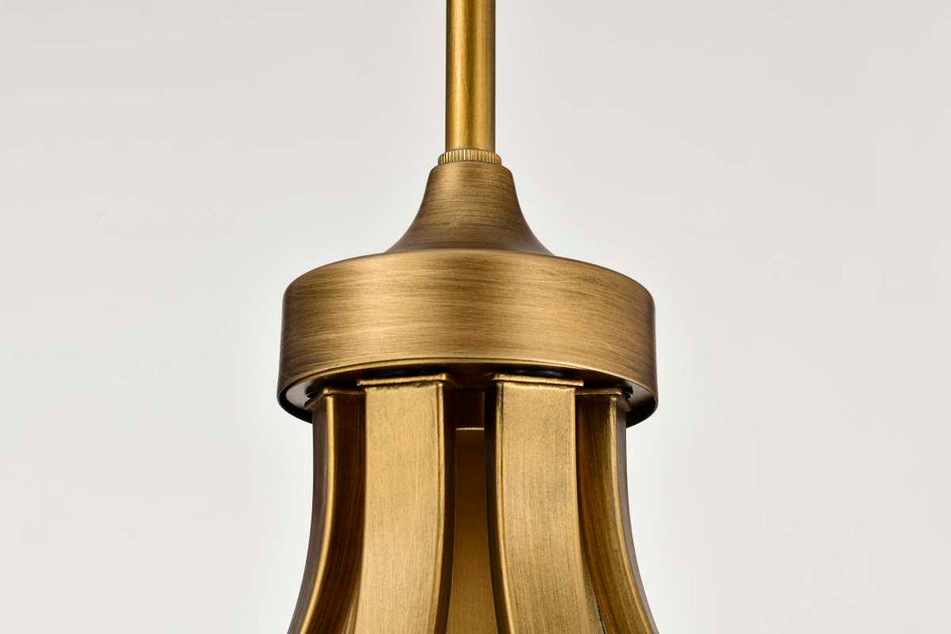 Chandelier Nuvo 60-8671 Solara - 7 Light Chandelier - Natural Brass Finish - Frosted Ribbed Glass Nuvo