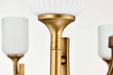 Chandelier Nuvo 60-8671 Solara - 7 Light Chandelier - Natural Brass Finish - Frosted Ribbed Glass Nuvo