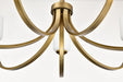 Chandelier Nuvo 60-8671 Solara - 7 Light Chandelier - Natural Brass Finish - Frosted Ribbed Glass Nuvo