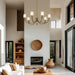 Chandelier Nuvo 60-8671 Solara - 7 Light Chandelier - Natural Brass Finish - Frosted Ribbed Glass Nuvo
