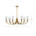 Chandelier Nuvo 60-8671 Solara - 7 Light Chandelier - Natural Brass Finish - Frosted Ribbed Glass Nuvo