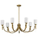 Chandelier Nuvo 60-8671 Solara - 7 Light Chandelier - Natural Brass Finish - Frosted Ribbed Glass Nuvo