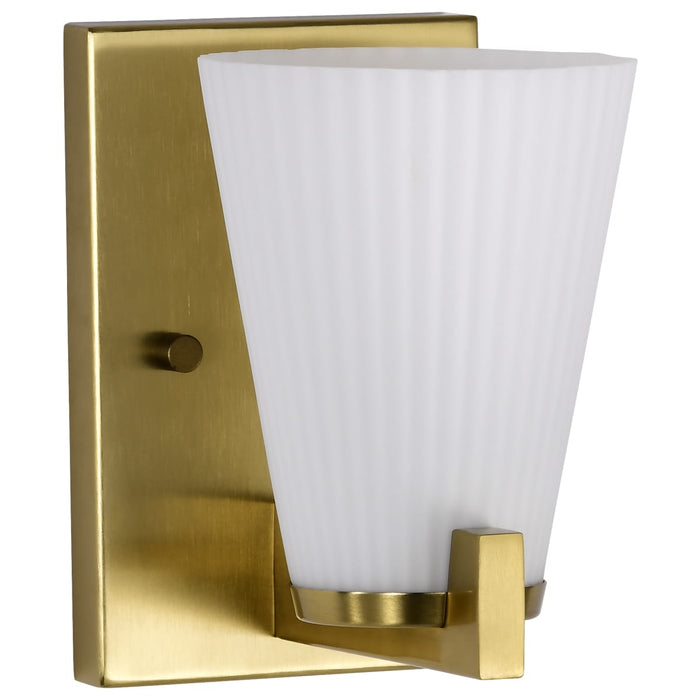 Vanity Nuvo 60-8721 Royale - 1 Light Vanity - Burnished Brass Finish - Ribbed White Glass Nuvo