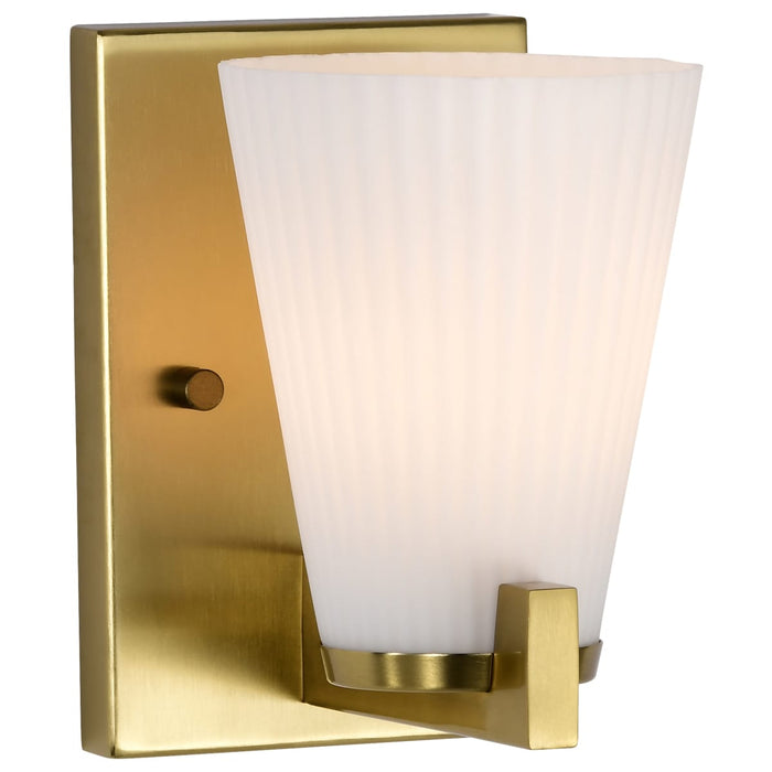 Vanity Nuvo 60-8721 Royale - 1 Light Vanity - Burnished Brass Finish - Ribbed White Glass Nuvo