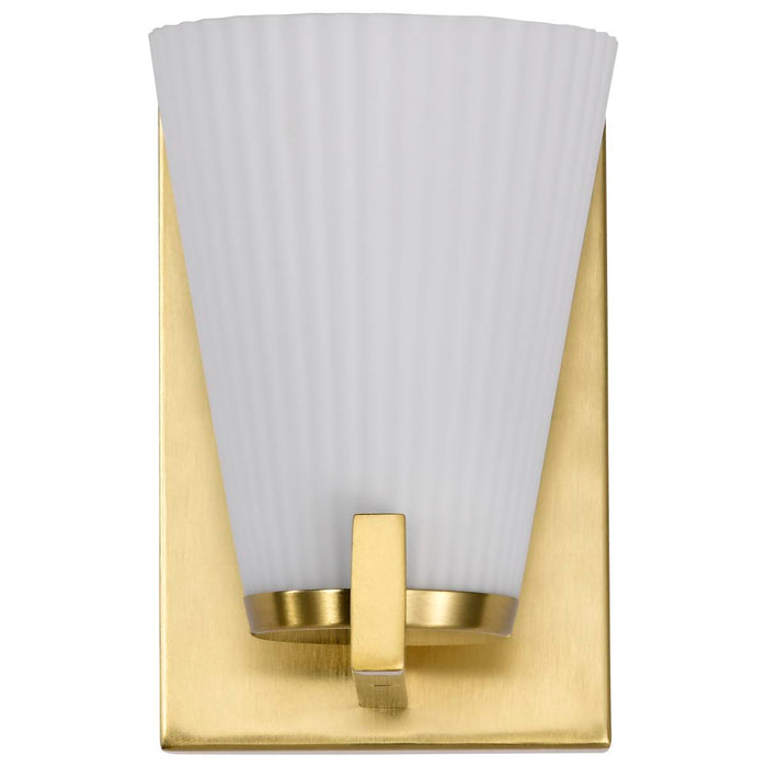 Vanity Nuvo 60-8721 Royale - 1 Light Vanity - Burnished Brass Finish - Ribbed White Glass Nuvo