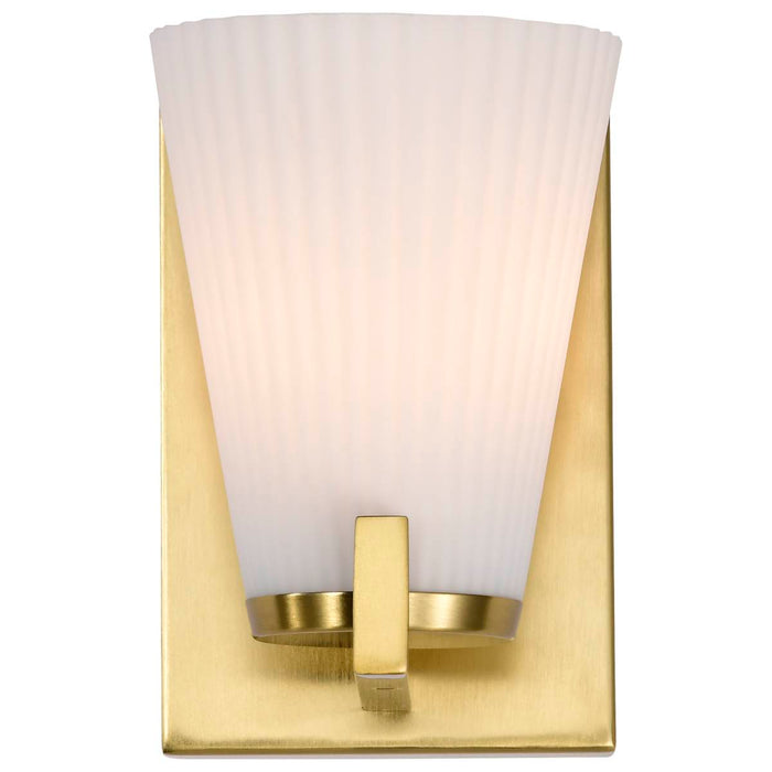 Vanity Nuvo 60-8721 Royale - 1 Light Vanity - Burnished Brass Finish - Ribbed White Glass Nuvo