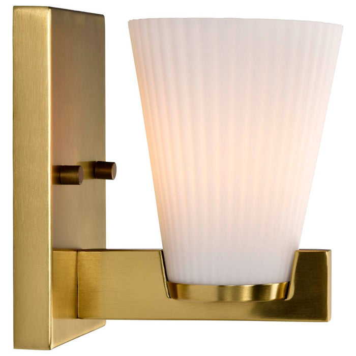 Vanity Nuvo 60-8721 Royale - 1 Light Vanity - Burnished Brass Finish - Ribbed White Glass Nuvo