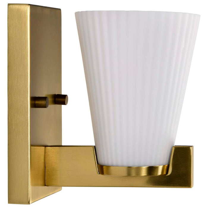 Vanity Nuvo 60-8721 Royale - 1 Light Vanity - Burnished Brass Finish - Ribbed White Glass Nuvo