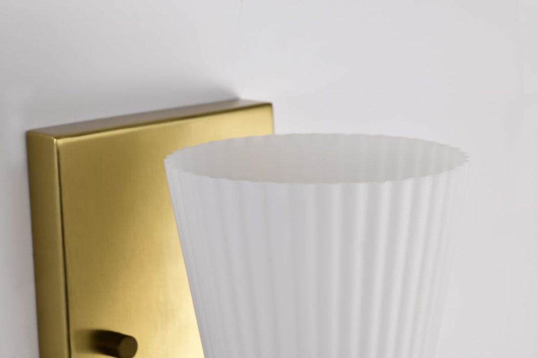 Vanity Nuvo 60-8721 Royale - 1 Light Vanity - Burnished Brass Finish - Ribbed White Glass Nuvo
