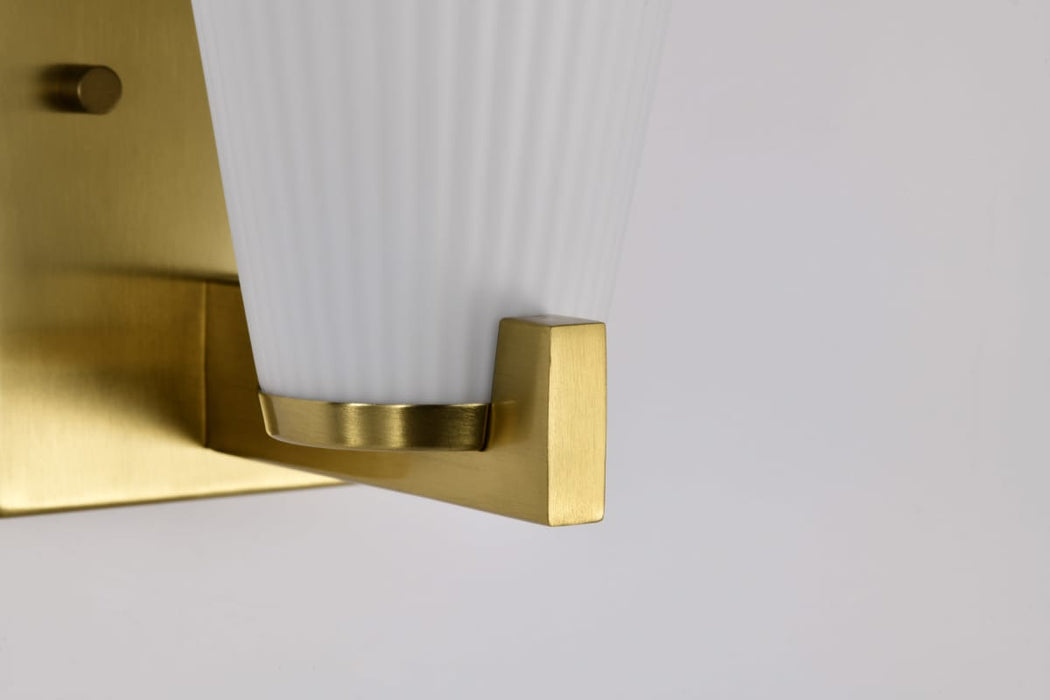 Vanity Nuvo 60-8721 Royale - 1 Light Vanity - Burnished Brass Finish - Ribbed White Glass Nuvo