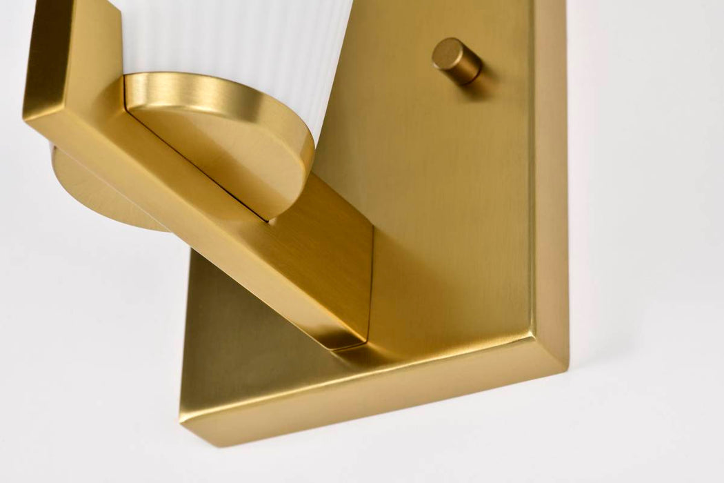 Vanity Nuvo 60-8721 Royale - 1 Light Vanity - Burnished Brass Finish - Ribbed White Glass Nuvo