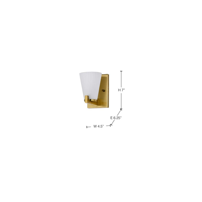 Vanity Nuvo 60-8721 Royale - 1 Light Vanity - Burnished Brass Finish - Ribbed White Glass Nuvo