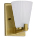 Vanity Nuvo 60-8721 Royale - 1 Light Vanity - Burnished Brass Finish - Ribbed White Glass Nuvo
