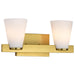 Vanity Nuvo 60-8722 Royale - 2 Light Vanity - Burnished Brass Finish - Ribbed White Glass Nuvo