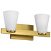 Vanity Nuvo 60-8722 Royale - 2 Light Vanity - Burnished Brass Finish - Ribbed White Glass Nuvo
