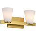 Vanity Nuvo 60-8722 Royale - 2 Light Vanity - Burnished Brass Finish - Ribbed White Glass Nuvo