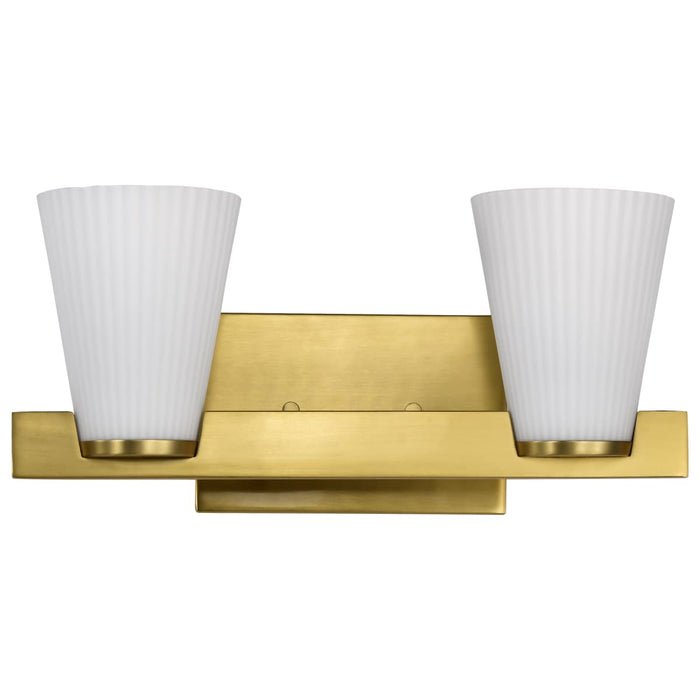 Vanity Nuvo 60-8722 Royale - 2 Light Vanity - Burnished Brass Finish - Ribbed White Glass Nuvo