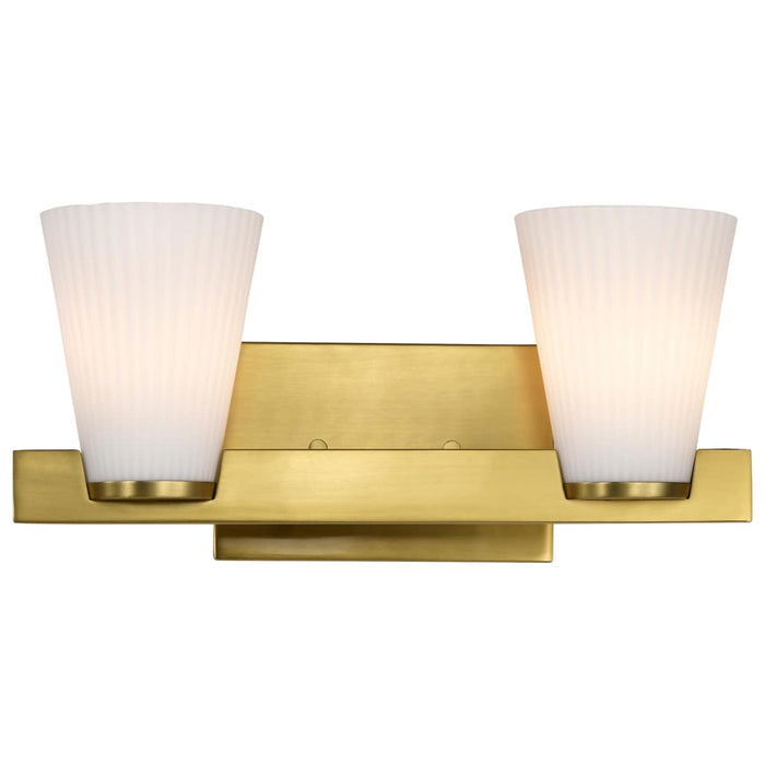 Vanity Nuvo 60-8722 Royale - 2 Light Vanity - Burnished Brass Finish - Ribbed White Glass Nuvo
