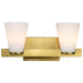 Vanity Nuvo 60-8722 Royale - 2 Light Vanity - Burnished Brass Finish - Ribbed White Glass Nuvo
