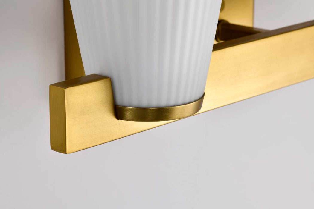 Vanity Nuvo 60-8722 Royale - 2 Light Vanity - Burnished Brass Finish - Ribbed White Glass Nuvo